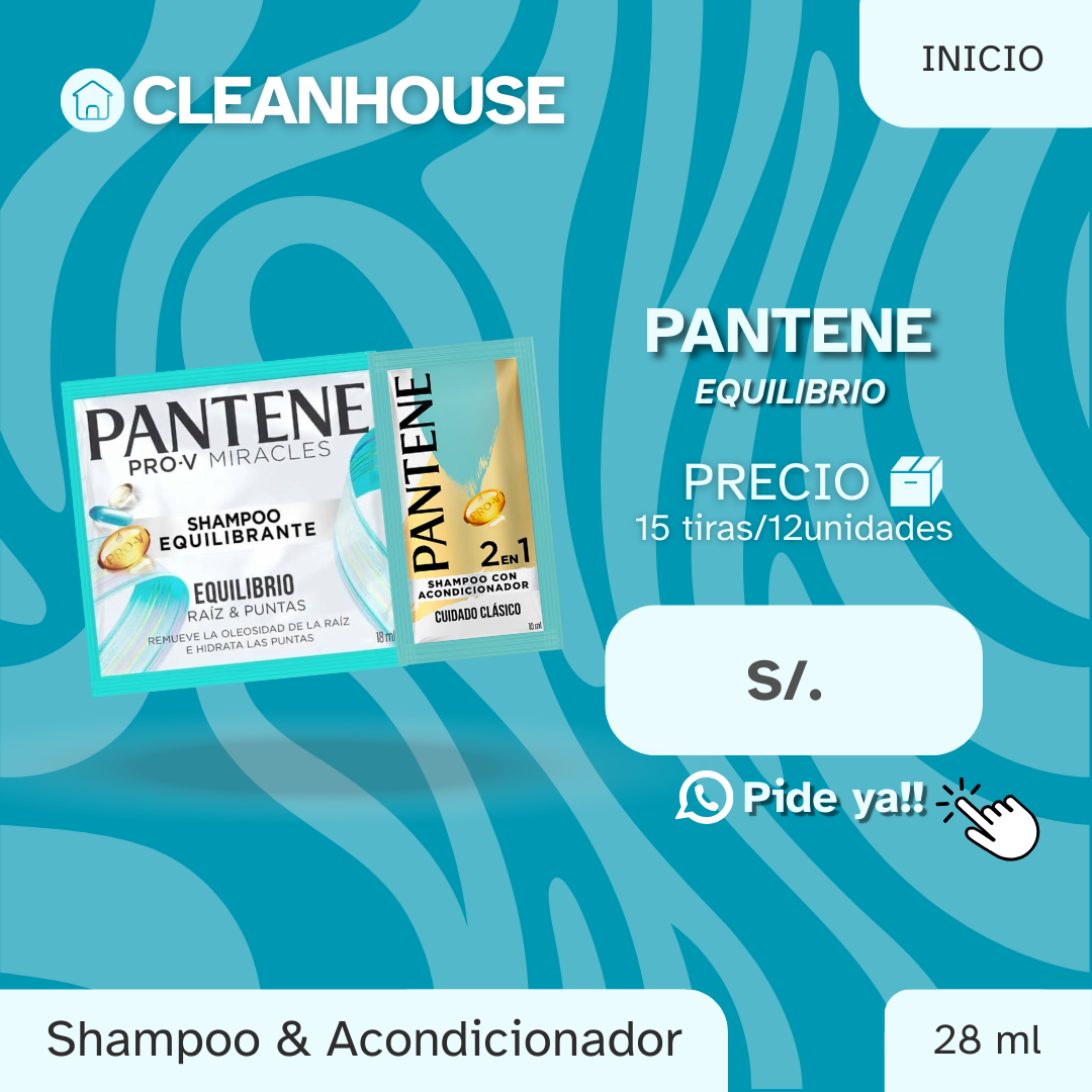 SHAMPO Y ACONDICIONADOR EN TIRA PANTENE